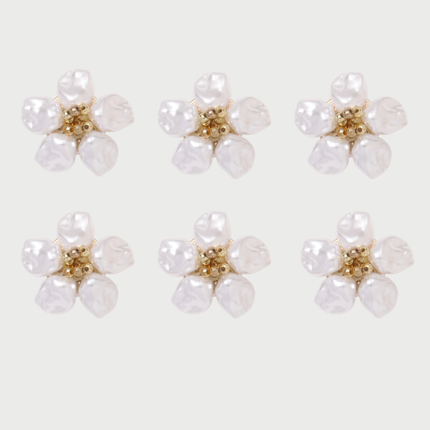 PEARL FLOWER BUTTON COVERS
